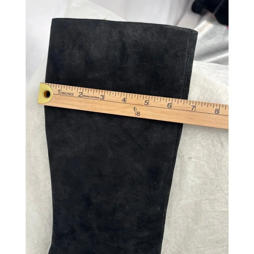 Colin‎ Stuart Knee High Platform Boots Womens 7 Black Suede Retro 70s